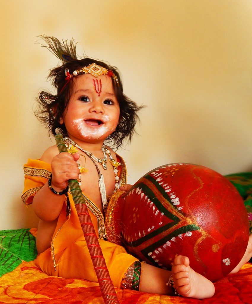 boy dressed as lord krishna Krishna Janmashtami 