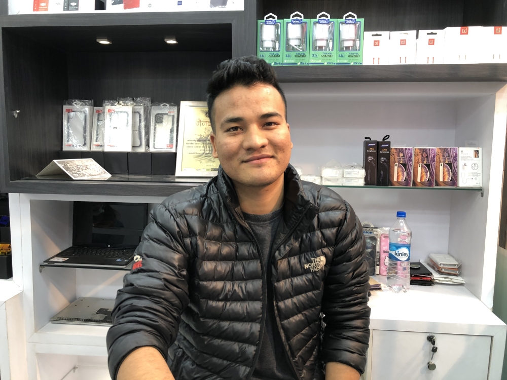 Jack Khadka of we fix it Mobile business in Nepal
