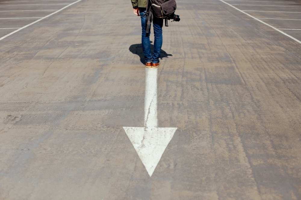 अतित Man walking on the road